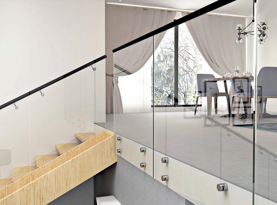 樓梯玻璃扶手安裝：現(xiàn)代空間的透明之美