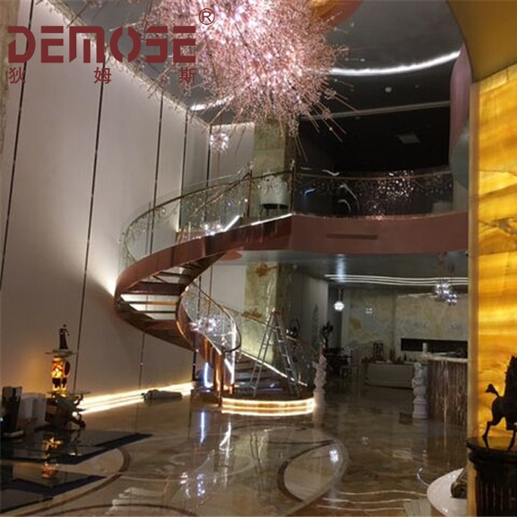 美國(guó)拉斯維加斯豪宅玻璃樓梯工程